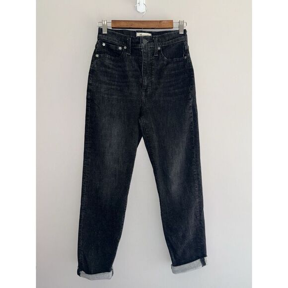 Madewell The Mom Jean Black High Rise Stretch Casual Comfort Minimalist Ankle 25 - Picture 9 of 16